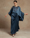 Xavia Ruched with Cape Kaftan in Stormy Blue