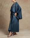 Xavia Ruched with Cape Kaftan in Stormy Blue