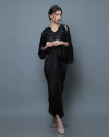 Cassia Signature Two Tone Embellished Open Shoulder in Onyx Black and Midnight Blue