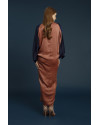 Cassia Signature Two Tone Embellished Open Shoulder in Rose Brown & Navy