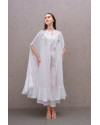 Illuna Embellished Silk Set in White